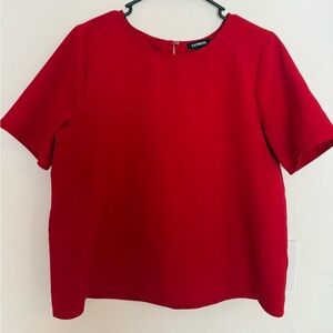 Express Bold Red Short Sleeve Top
